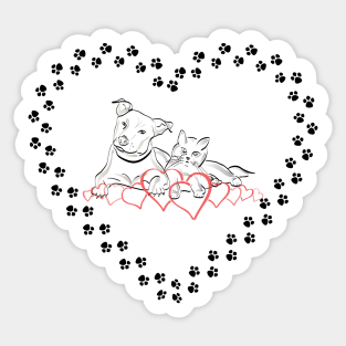 Cats and Dogs can be Best Friends Sticker